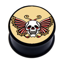 Plastic picture plug with DEADLY BUTTERFLY LIGHT motif