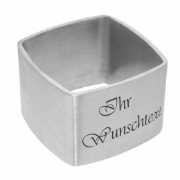 Napkin ring in a set of 4 - square - with individual engraving