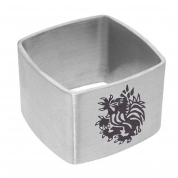 Set of 4 napkin rings - square - with your family crest