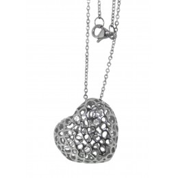 3D heart pendant with chain
