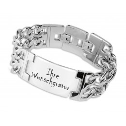 Wide unisex bracelet with engraving