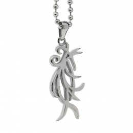 Stainless steel pendant with fantasy tribal motif