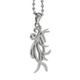 Stainless steel pendant with fantasy tribal motif