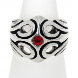 Heavy ring made of 925 sterling silver, Celtic with crystal
