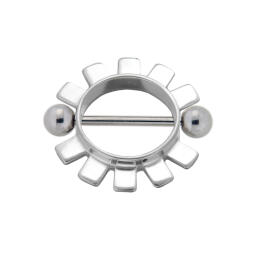 Nipple piercing warrior princess made of 925 sterling silver with barbell made of surgical steel