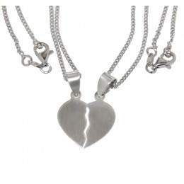 Partner pendant silver heart, divisible, whole 17.3x17.3mm