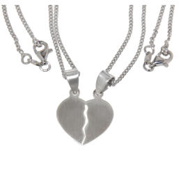 Partner pendant silver heart, divisible, whole 17.3x17.3mm