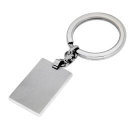 Key fob made of stainless steel, 20x30mm, brushed