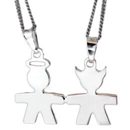 Angel and devil pendant made of 925 sterling silver