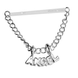 Nipple piercing made of PMFK with Angel lettering