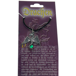 Pendant with dragon motif - with Swarovski stone