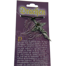 Pendant with dragon design - with sword and Swarovski