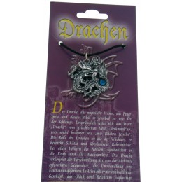 Pendant with dragon design - with Swarovski stone