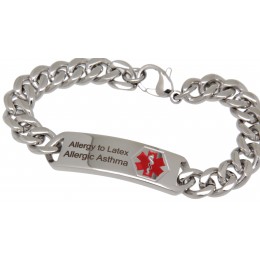 Medi bracelet made of stainless steel with Aesculapian staff and individual engraving