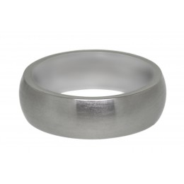 Steel ring curved and matted, ring height 7mm