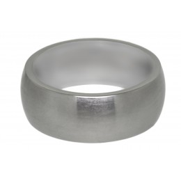 Steel ring matted and curved, ring height 9mm