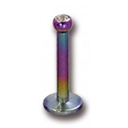 Colored labret titanium internal thread and Swarovski