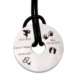 Pendant donut made of stainless steel with individual engraving - your playground