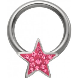 316L surgical steel BCR star with crystals