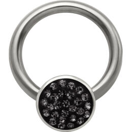 316L surgical steel BCR circle with glitter motif