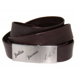 Genuine leather bracelet with three-part clasp, double-wrapped and desired engraving 17cm / 18cm / 19cm / 20cm / 21cm / 22cm / 