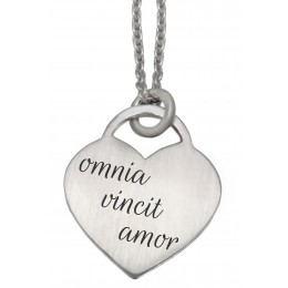 Heart-shaped silver pendant with individual engraving, 18x18mm
