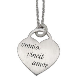 Heart-shaped silver pendant with individual engraving, 18x18mm
