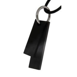 Double pendant made of stainless steel, black - 37x9 and 28x9mm