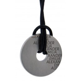 Pendant donut "couple" made of stainless steel with engraving of 2 names - for very close friends or couples