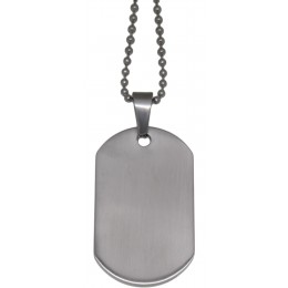Dog tag made of matted stainless steel 38x22mm