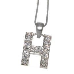Silver letter charm H