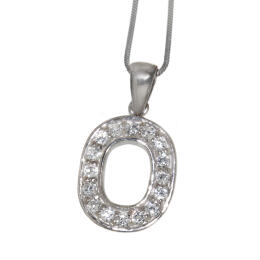 Silver letter pendant O