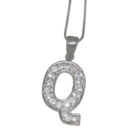 Silver letter charm Q