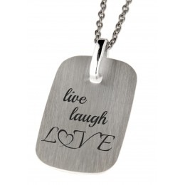 Dog tag pendant made of 925 sterling silver 28x18mm with individual engraving