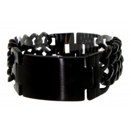 Stainless steel bracelet matt black for men and women