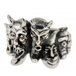 Heavy ring made of 925 sterling silver, motif demons