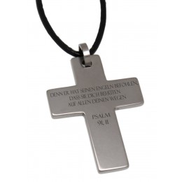 Titanium cross pendant with your engraving