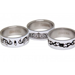 Ring set white with tribal motif