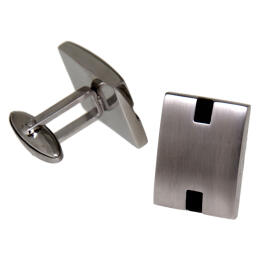 Cufflinks made of stainless steel square, matted