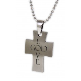 Stainless steel cross pendant matted with your desired engraving