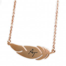Stainless steel chain spring with rose gold PVD coating and your initials