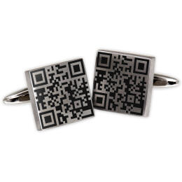 Stainless steel cufflinks with your personal QR code