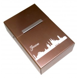 Aluminum cigarette case sand colored with individual engraving