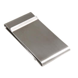 Money clip made of matted stainless steel