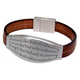 Genuine leather bracelet brown with stainless steel magnetic clasp 17cm / 18cm / 19cm / 20cm / 21cm / 22cm / 23cm and individua