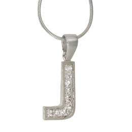 Sterling Silver Letter J Pendant