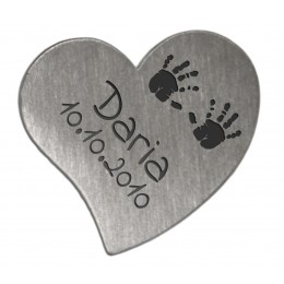 Heart-shaped accessory made of stainless steel SMALL to insert into our LAS-RDM article
