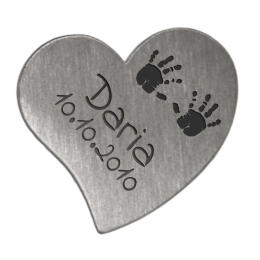 Heart-shaped accessory element made of stainless steel LARGE to insert into our item LAS-RDL