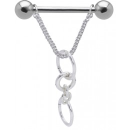 Nipple piercing with moving design, pendant