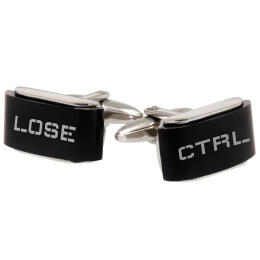 Cufflinks made of stainless steel PVD black coated with engraving